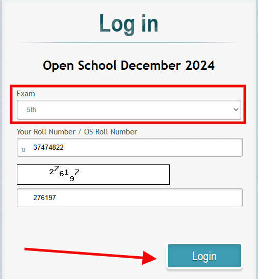 mpsos class 5th result december 2024 login page min